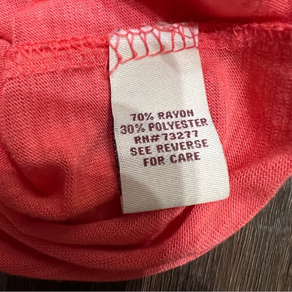 Coral open shoulder peep shoulder top - Picture 3 of 5